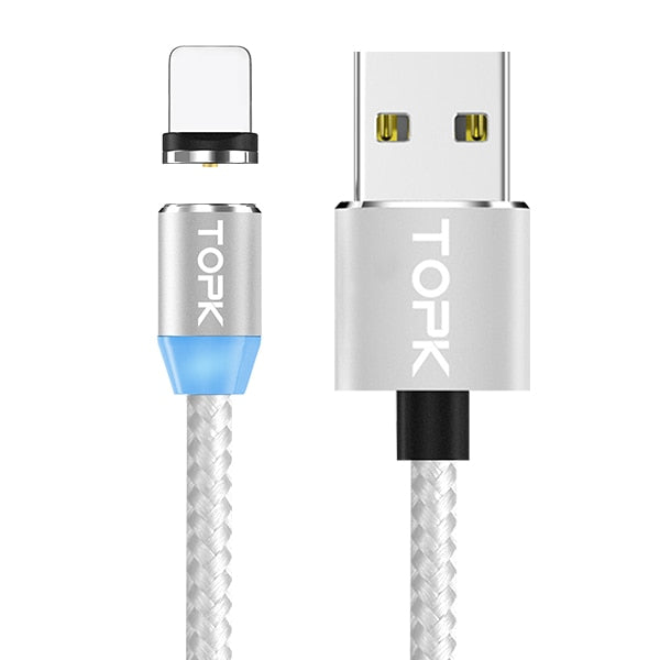 TOPK AM23 1M LED Magnetic Cable & Micro USB Cable & USB Type C Cable for iPhone