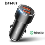 Baseus 36W Dual USB Quick Charge QC 3.0 Car Charger For IPhone & Samsung