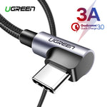Ugreen 3A USB Type C 90 Degree USB C Cable for Samsung & Xiaomi